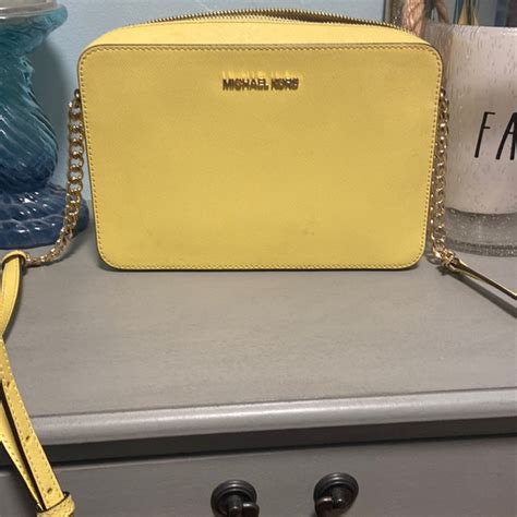 michael kors blue and yellow flower purse|Michael Kors yellow crossbody bag.